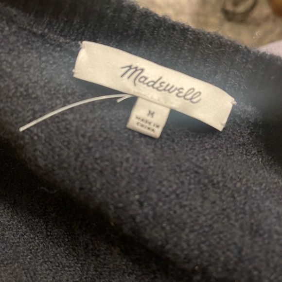 MADEWELL Women's Black Faux Wrap Pullover Sweater NWOT - Picture 8 of 8